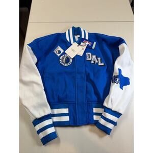 Dallas Mavericks Wear by Erin Andrews Women's Varsity-Style Button Up Jacket